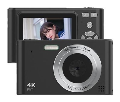 Mengtuo H15 4K Kompakt Dijital Fotoğraf Makinesi Siyah