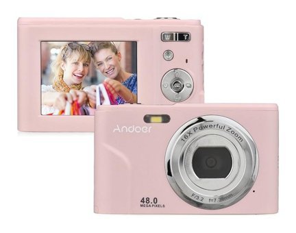 Andoer D12963Gr Full HD Kompakt Dijital Fotoğraf Makinesi Pembe