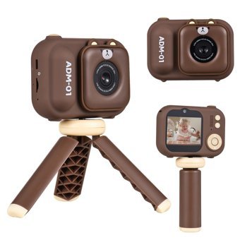 Tignapoo Adm-01 Mini Full HD Kompakt Dijital Fotoğraf Makinesi Koyu Kahverengi