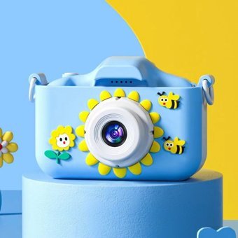 Tuomeng Ayçiçeği Şipşak Mini Full HD Kompakt Dijital Fotoğraf Makinesi Mavi