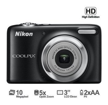 Nikon Coolpix L25 Full HD Kompakt Dijital Fotoğraf Makinesi Siyah