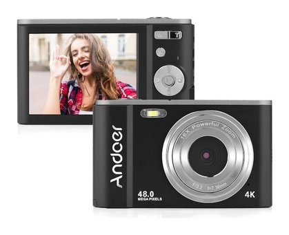 Andoer D12966Pu 4K Kompakt Dijital Fotoğraf Makinesi Siyah
