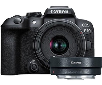 Canon Eos R10 18-45 mm 4K DSLR Dijital Fotoğraf Makinesi Siyah
