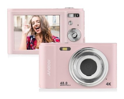 Andoer D12966Pu 4K Kompakt Dijital Fotoğraf Makinesi Pembe
