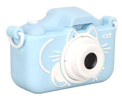 Topiky Sevimli Kedi Mini Full HD Kompakt Dijital Fotoğraf Makinesi Açık Mavi