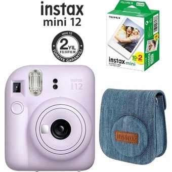 Fujifilm Instax Mini 12 Şipşak Mini Full HD Kompakt Dijital Fotoğraf Makinesi Mor + 20 Adet Fotoğraf Filmi