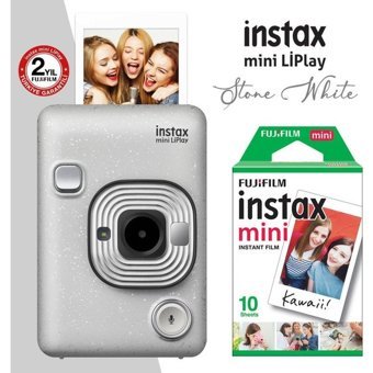 Fujifilm İnstax Mini Liplay Şipşak Mini Full HD Kompakt Dijital Fotoğraf Makinesi Beyaz + 10 Adet Fotoğraf Filmi