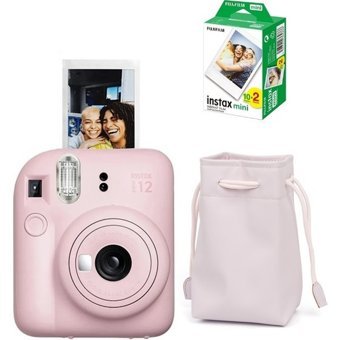 Fujifilm Instax Mini 12 Şipşak Mini Full HD Kompakt Dijital Fotoğraf Makinesi Pembe + 20 Adet Foroğraf Filmi