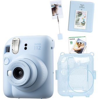Fujifilm Instax Mini 12 Şipşak Mini Full HD Kompakt Dijital Fotoğraf Makinesi Mavi + 10 Adet Fotoğraf Filmi