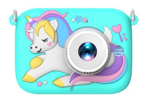 Vkemall Sevimli Unicorn Mini Full HD Kompakt Dijital Fotoğraf Makinesi Yeşil