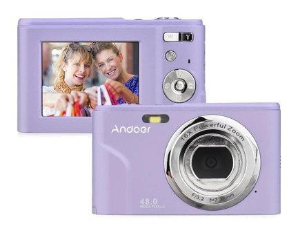 Andoer D12963Gr Full HD Kompakt Dijital Fotoğraf Makinesi Mor