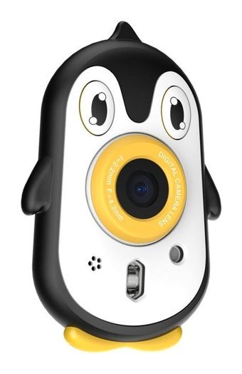 Tuomeng Sevimli Penguen Şipşak Mini Full HD Kompakt Dijital Fotoğraf Makinesi Sarı-Siyah