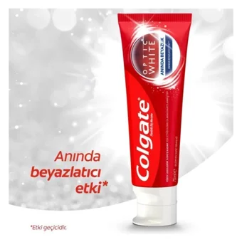 Colgate Optic White Anında Beyazlık Naneli Organik Florürlü Diş Macunu 4x75 ml