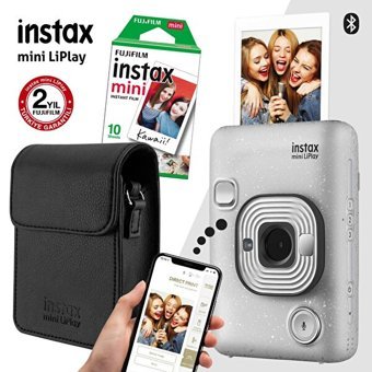 Fujifilm İnstax Mini Liplay Şipşak Mini Full HD Kompakt Dijital Fotoğraf Makinesi Gri