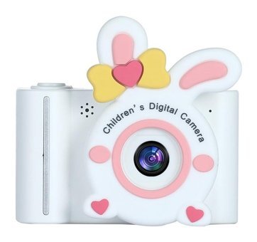 Tuomeng Sevimli Tavşan Mini Full HD Kompakt Dijital Fotoğraf Makinesi Beyaz