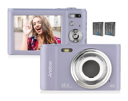Andoer D11758P Full HD Kompakt Dijital Fotoğraf Makinesi Mor