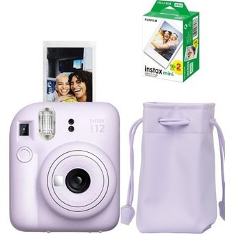 Fujifilm Instax Mini 12 Şipşak Mini Full HD Kompakt Dijital Fotoğraf Makinesi Mor + 20 Adet Foroğraf Filmi