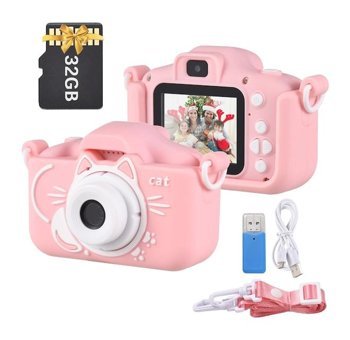 Andoer Kedi Mini Full HD Kompakt Dijital Fotoğraf Makinesi Pembe