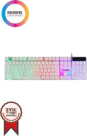 Torima Tk-03 Türkçe Q RGB 104 Tuşlu White Kablolu Beyaz Mekanik Gaming Klavye