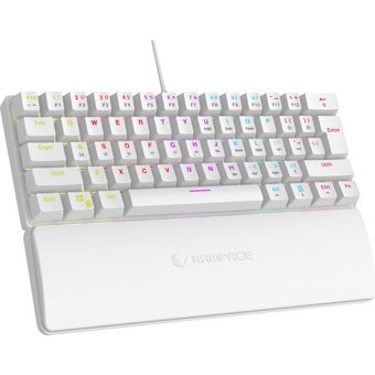 Rampage Plower K60 İngilizce Q RGB 61 Tuşlu Blue Kablolu Beyaz Mekanik Gaming Klavye