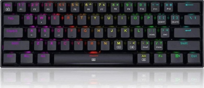 Redragon K630 Türkçe Q RGB 61 Tuşlu Blue Kablolu Siyah Mekanik Gaming Klavye