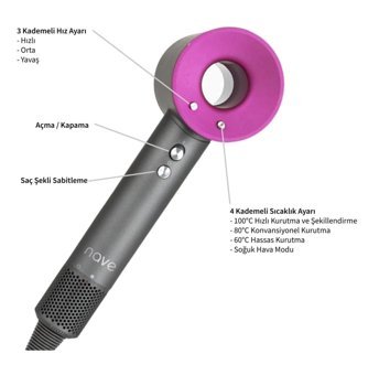 Nave HD002 Sessiz 2400 W Standart Saç Kurutma Makinesi