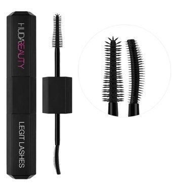 Huda Beauty Legit Lashes Kıvıran Hacim ve Uzunluk Veren Çift Taraflı Lifting Etkili Siyah Maskara