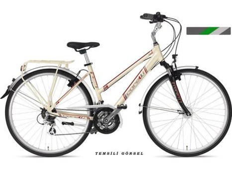 Corelli Frieda 28 Jant 24 Vites Şehir / Tur Bisikleti Gri-Kırmızı-Yeşil