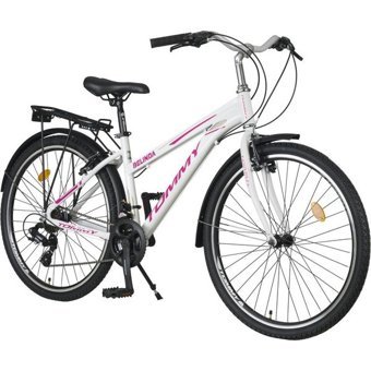 TommyBike Belinda 26 Jant 21 Vites Şehir / Tur Bisikleti Beyaz-Pembe