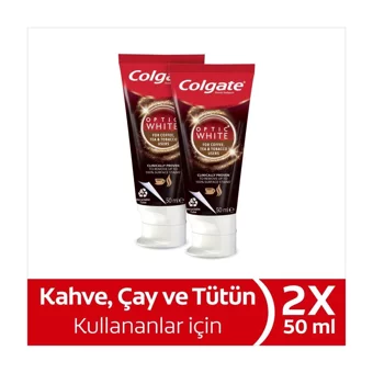 Colgate Optic White Kömürlü Organik Florürlü Diş Macunu 2x50 ml