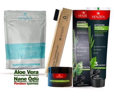 Venzen Beyazlatıcı Bambu Kömürü Florürlü Diş Macunu 120 gr