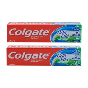 Colgate Üçlü Etki Naneli Florürlü Diş Macunu 2x100 ml