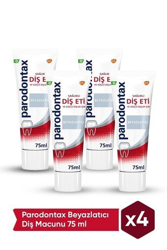 Parodontax Beyazlatıcı Florürlü Diş Macunu 4x75 ml