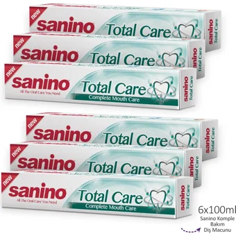 Sanino Komple Bakım Florürlü Diş Macunu 6x100ml