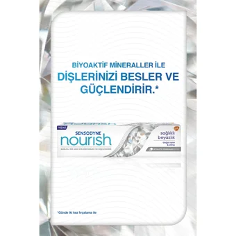 Sensodyne Nourish Naneli Florürlü Diş Macunu 2x75 ml + Tam Koruma Beyazlatıcı 50 ml