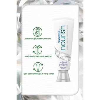 Sensodyne Nourish Naneli Florürlü Diş Macunu 2x75 ml + Tam Koruma Beyazlatıcı 50 ml