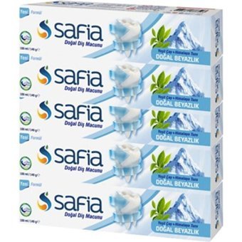 Safia Yeşil Çay Himalaya Tuzu Organik Florürsüz Diş Macunu 5x140 gr