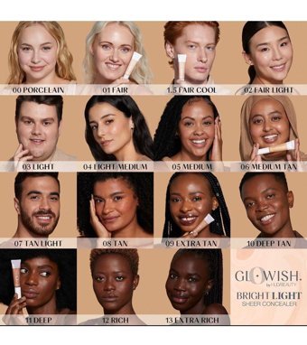 Huda Beauty GloWish Bright Light Sheer 08 Tan Göz Altı Likit Fırça Kapatıcı
