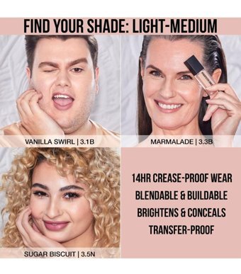 Huda Beauty Faux Filter Luminous Matte 3.5N Sugar Biscuit Göz Altı Likit Fırça Kapatıcı