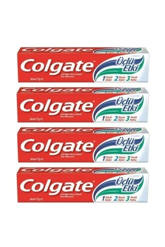 Colgate Üçlü Etki Naneli Florürlü Diş Macunu 4x50 ml