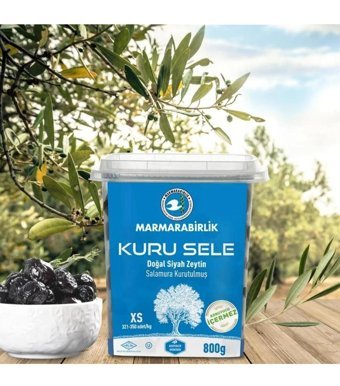 Marmarabirlik Tuzlu Kuru Sele Salamura Siyah Zeytin Kutu 800 gr