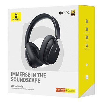 Baseus Bowie H1 Pro Su Geçirmez 5.3 Silikonsuz Gürültü Önleyici Oyuncu Kablosuz Kulak Üstü Bluetooth Kulaklık Siyah