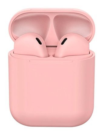 Favors i12 5.0 Silikonsuz Kablosuz Kulak İçi Bluetooth Kulaklık Pembe
