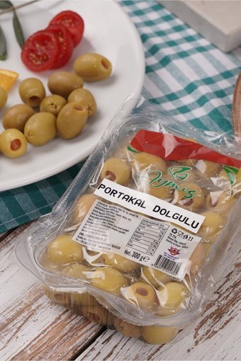 Aymis Tuzlu Portakal Dolgulu Yeşil Zeytin Paket 300 gr