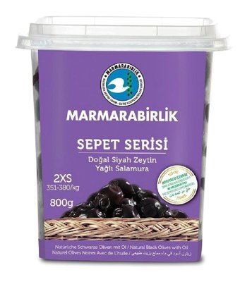 Marmarabirlik Tuzlu Kuru Sele Salamura Yağlı Siyah Zeytin Pet Kavanoz 800 gr