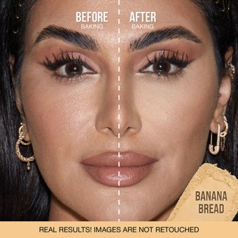 Huda Beauty Easy Bake and Snatch Banana Bread Yağsız Sabitleyici Kompakt Pudra