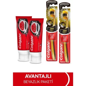 Colgate Optic White Beyazlatıcı Kömürlü Organik Florürlü Diş Macunu 2x50 ml