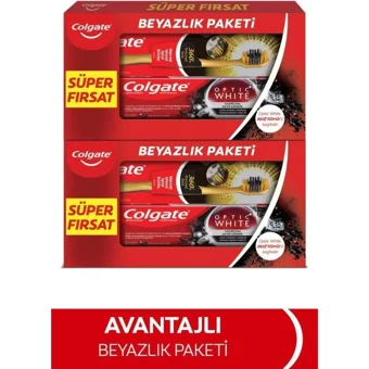 Colgate Optic White Beyazlatıcı Kömürlü Organik Florürlü Diş Macunu 2x50 ml
