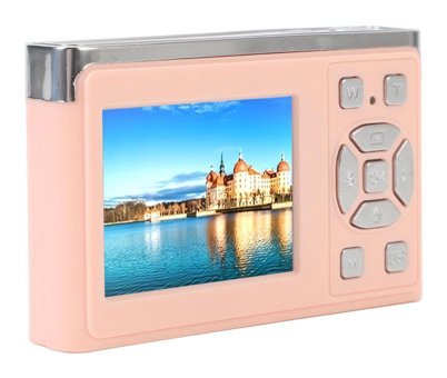 Vrupin Full HD Kopmakt Dijital Fotoğraf Makinesi Gri-Pembe