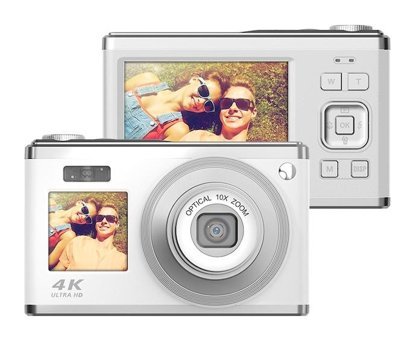 Andoer 4K 60 MP Kompakt Dijital Fotoğraf Makinesi Beyaz